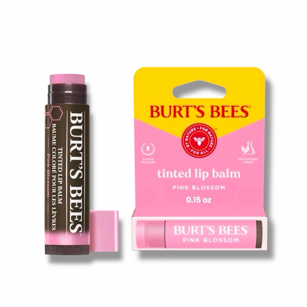 Burt's Bees Tinted Lip Balm Pink Blossom Sealed NIB
